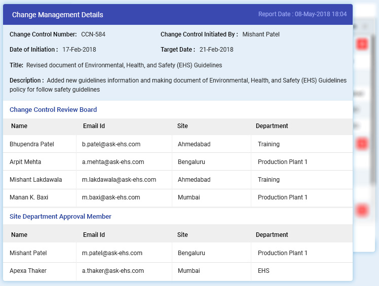 Management of Change Software